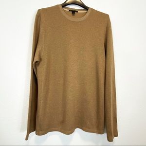 Banana Republic Tan Long Sleeve Crew Neck Pullover Ribbed Size Large